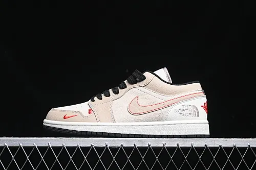 All Categories Air Jordan Jordan Series Basketball Shoes Air Jordan 1 Low Air Jordan 1 Low AJ1 Joe 1 North Face Collaboration-Law Brown High-end Customized Low-top Retro Basketball Shoes DC2024-033